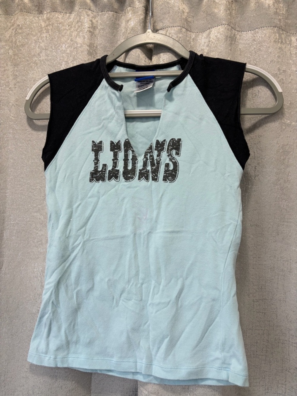 Reebok Light Blue & Black 'LIONS' Sleeveless Tank